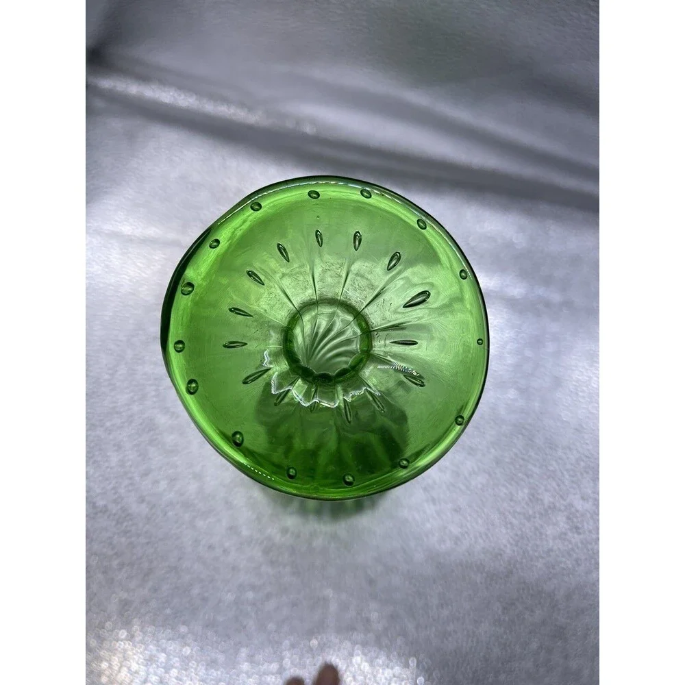 Vintage Hand Blown Murano Green Glass 12
